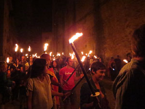 Diada Nacional 2018. XII Marxa de Torxes de Girona pels carrers del Barri Vell de Girona