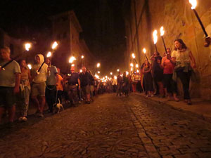 Diada Nacional 2018. XII Marxa de Torxes de Girona pels carrers del Barri Vell de Girona