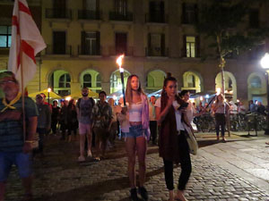 Diada Nacional 2018. XII Marxa de Torxes de Girona pels carrers del Barri Vell de Girona