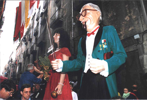 Bateig de la parella de gegants Musa i Xavier Cugat. 25 de setembre 1993