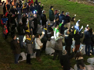 Il&middot;lumina la Llibertat. Acci&oacute; de protesta pels quatre mesos de pres&oacute; de Jordi Cuixart i Jordi S&aacute;nch