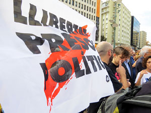 Commemoraci&oacute; de l'1-O a la pla&ccedil;a de l'U d'octubre de 2017