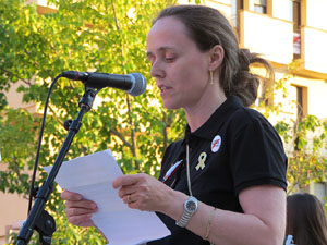 Concentraci&oacute; a la pla&ccedil;a de Santa Susanna per la llibertat dels presos pol&iacute;tics, amb Montse Puigdemont Casa