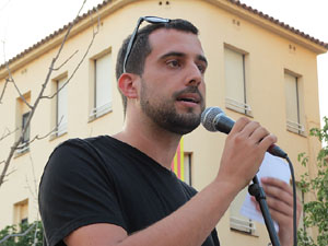 Concentraci&oacute; a la pla&ccedil;a de Santa Susanna per la llibertat dels presos pol&iacute;tics, amb Montse Puigdemont Casa