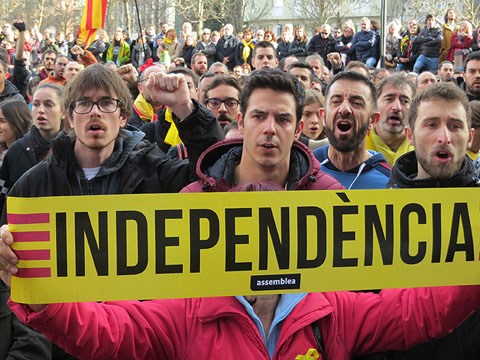 La concentraci&oacute; a Jaume I, davant la subdelegaci&oacute; del govern espanyol