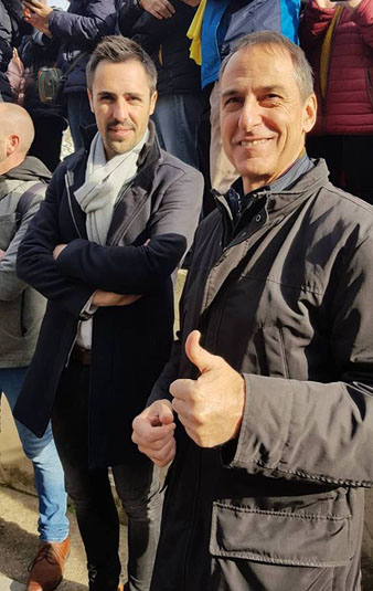 L'alcalde de Sant Juli&agrave de Ramis, Marc Puigti&oacute; i Josep Pujols, regidor d'Educaci&oacute; i Esports de l'Ajuntament de Girona