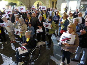 Concentraci&oacute; a la pla&ccedil;a del Vi per la llibertat dels presos pol&iacute;tics, amb Joanjo Bosk