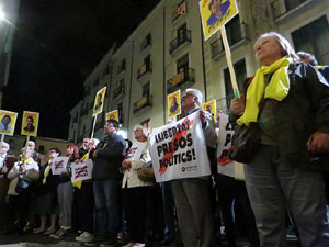 Concentraci&oacute; a la pla&ccedil;a del Vi per la llibertat dels presos pol&iacute;tics, amb Joanjo Bosk