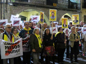 Concentraci&oacute; a la pla&ccedil;a del Vi per la llibertat dels presos pol&iacute;tics, amb Joanjo Bosk