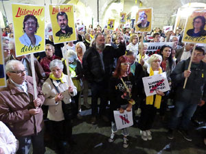 Concentraci&oacute; a la pla&ccedil;a del Vi per la llibertat dels presos pol&iacute;tics, amb Joanjo Bosk