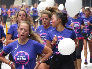 Cursa de la Dona 2018. Concentraci&oacute; i sortida del Parc de la Devesa, cursa pels carrers de Girona i arribada a la Copa