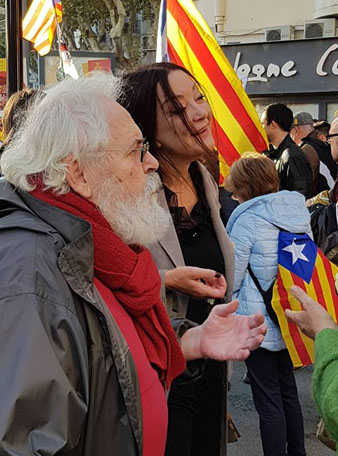 Jaume Roure i Catherine Barr&egrave;re a l'inici de la manifestaci&oacute;