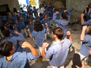 Fires 2018. Els Castells de Vig&iacute;lia al monestir de Sant Pere de Galligants, amb els Marrecs de Salt i la Colla Castellera Esperxats 