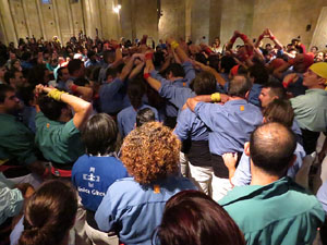 Fires 2018. Els Castells de Vig&iacute;lia al monestir de Sant Pere de Galligants, amb els Marrecs de Salt i la Colla Castellera Esperxats 
