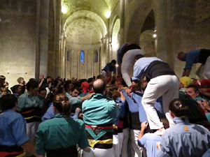 Fires 2018. Els Castells de Vig&iacute;lia al monestir de Sant Pere de Galligants, amb els Marrecs de Salt i la Colla Castellera Esperxats 