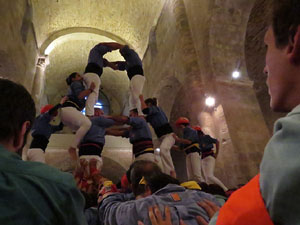 Fires 2018. Els Castells de Vig&iacute;lia al monestir de Sant Pere de Galligants, amb els Marrecs de Salt i la Colla Castellera Esperxats 