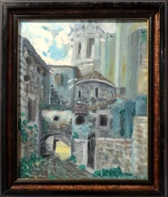 Girona. Acr&iacute;lic sobre tela. Finals anys 60