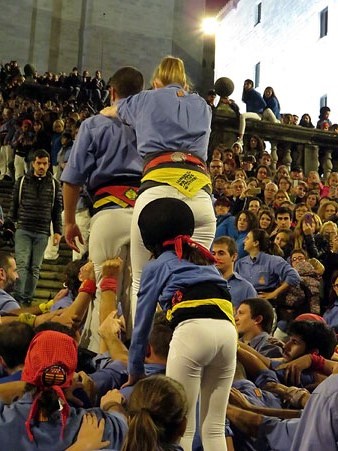 Preparatius del pilar a la pla&ccedil;a de la Catedral