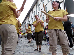 Fires 2018. Preg&oacute; de Fires. Les cercaviles de gegants i capgrossos fins la pla&ccedil;a del Vi