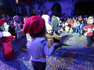 Fires 2018. Preg&oacute; de Fires. Balls de l'&Agrave;liga i els gegants de la ciutat