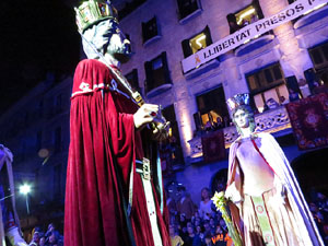 Fires 2018. Preg&oacute; de Fires. Balls de l'&Agrave;liga i els gegants de la ciutat