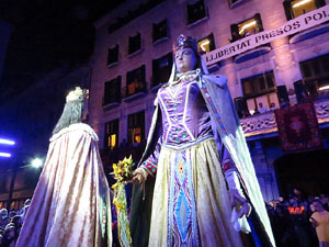 Fires 2018. Preg&oacute; de Fires. Balls de l'&Agrave;liga i els gegants de la ciutat