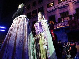 Fires 2018. Preg&oacute; de Fires. Balls de l'&Agrave;liga i els gegants de la ciutat
