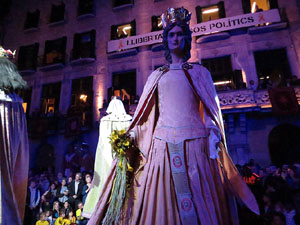 Fires 2018. Preg&oacute; de Fires. Balls de l'&Agrave;liga i els gegants de la ciutat