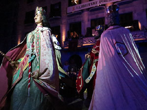 Fires 2018. Preg&oacute; de Fires. Balls de l'&Agrave;liga i els gegants de la ciutat