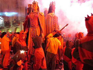 Fires 2018. Preg&oacute; de Fires. Balls de l'&Agrave;liga i els gegants de la ciutat