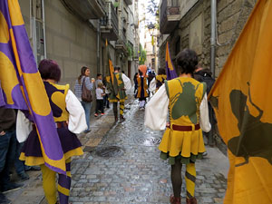 Fires de Sant Narc&iacute;s 2018. Toc de rams. Canvi dels rams de flors de les gegantes de Girona