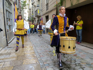 Fires de Sant Narc&iacute;s 2018. Toc de rams. Canvi dels rams de flors de les gegantes de Girona