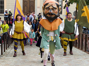 Fires de Sant Narc&iacute;s 2018. Toc de rams. Canvi dels rams de flors de les gegantes de Girona