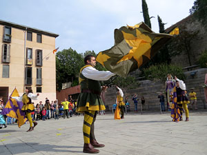 Fires de Sant Narc&iacute;s 2018. Toc de rams. Canvi dels rams de flors de les gegantes de Girona