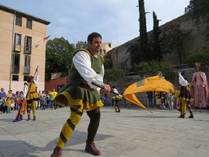 Fires de Sant Narc&iacute;s 2018. Toc de rams. Canvi dels rams de flors de les gegantes de Girona