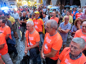 Assaig de la manifestaci&oacute; de l'11 de setembre a la pla&ccedil;a del Vi