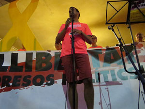 Assaig de la manifestaci&oacute; de l'11 de setembre a la pla&ccedil;a del Vi