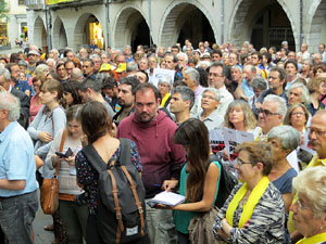 Concentraci&oacute; a la pla&ccedil;a del Vi per la independ&egrave;ncia i la llibertat dels presos pol&iacute;tics