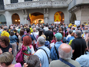 Concentraci&oacute; a la pla&ccedil;a del Vi per la independ&egrave;ncia i la llibertat dels presos pol&iacute;tics