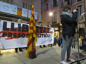 Concentraci&oacute; a la pla&ccedil;a del Vi per la independ&egrave;ncia i la llibertat dels presos pol&iacute;tics