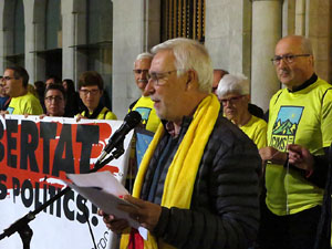 Concentraci&oacute; a la pla&ccedil;a del Vi per la llibertat dels presos pol&iacute;tics, amb Cims per la Llibertat