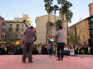 Concentraci&oacute; a la pla&ccedil;a de Santa Susanna del Mercadal