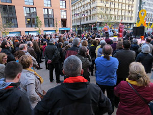 Concentraci&oacute; a la pla&ccedil;a de Santa Susanna del Mercadal