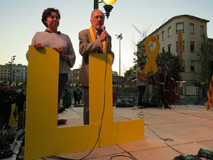 Concentraci&oacute; a la pla&ccedil;a de Santa Susanna del Mercadal