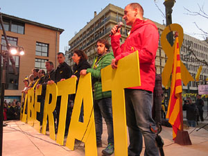 Concentraci&oacute; a la pla&ccedil;a de Santa Susanna del Mercadal