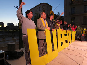 Concentraci&oacute; a la pla&ccedil;a de Santa Susanna del Mercadal