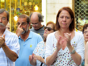 Concentraci&oacute; a la pla&ccedil;a del Vi per la llibertat dels presos pol&iacute;tics
