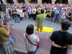 Concentraci&oacute; a la pla&ccedil;a del Vi per la llibertat dels presos pol&iacute;tics