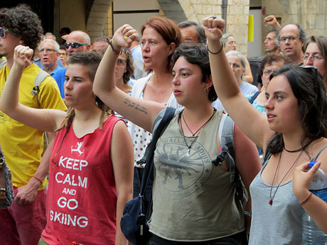Concentraci&oacute; a la pla&ccedil;a del Vi per la llibertat dels presos pol&iacute;tics