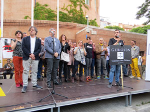 Concentraci&oacute; contra el 155 davant la subdelegaci&oacute; dels govern espanyol a la Gran Via de Jaume I
